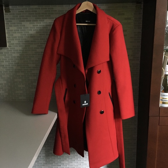 Mackage S-Tayla Red Wool Coat - Picture 3 of 13